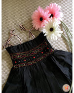 Load image into Gallery viewer, Black Noodle Strap Frock with shorts
